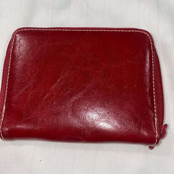 Strada Red Maroon Leather Mini Wallet  Vintage EUC - Picture 3 of 8